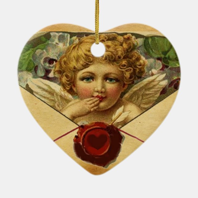 ANGEL HEART VAX SEAL PARCHMENT Monogram Julgransprydnad Keramik (Baksidan)