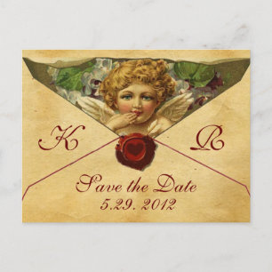 ANGEL HEART VAX SEAL PARCHMENT Monogram Meddelande Vykort