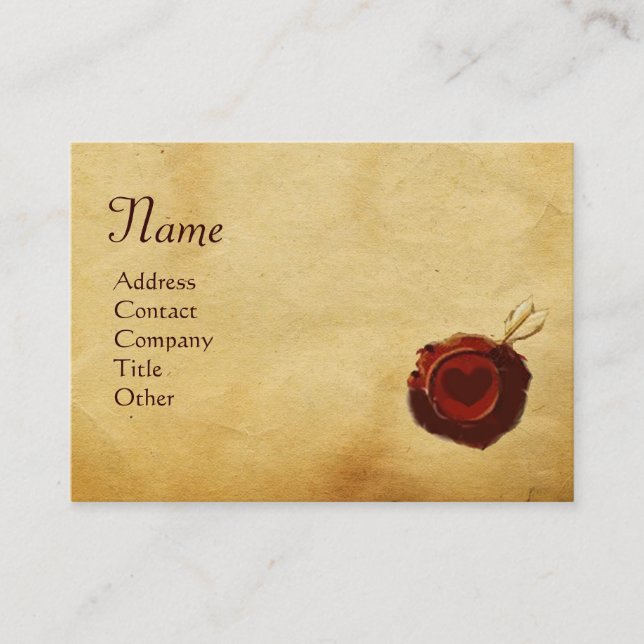 ANGEL HEART VAX SEAL PARCHMENT Monogram Visitkort (Framsida)