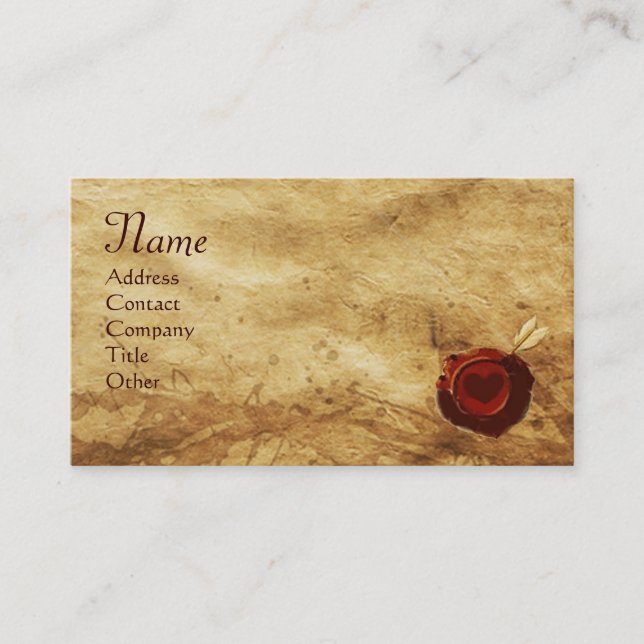 ANGEL HEART VAX SEAL PARCHMENT Monogram Visitkort (Framsida)