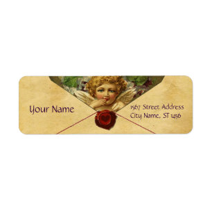 ANGEL HEART VAX SEAL PARCHMENT Valentine Day Returadress Etikett
