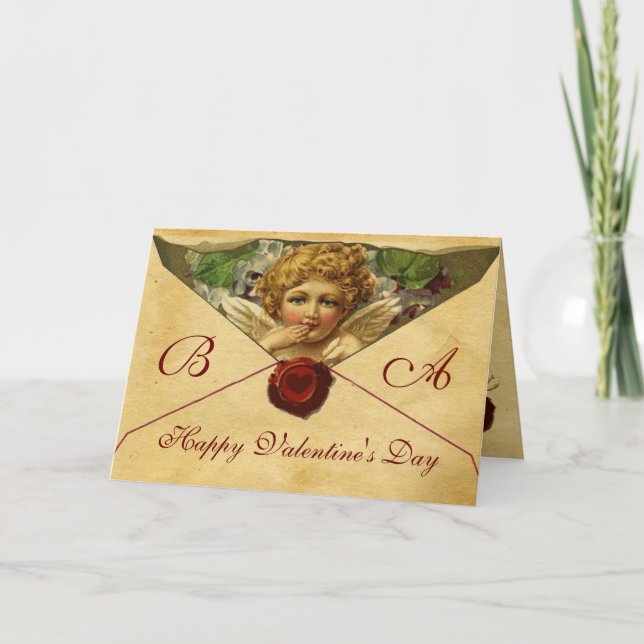 ANGEL HEART VAX SEAL PARCHMENT VALENTINE MONOGRAM HELGKORT (Framsida)