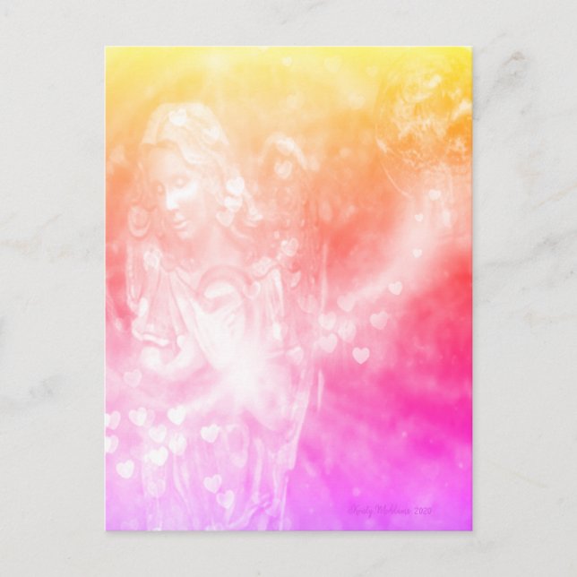 Angel Hearts Praying Rosa Beresh Watercolor Art Vykort (Framsida)