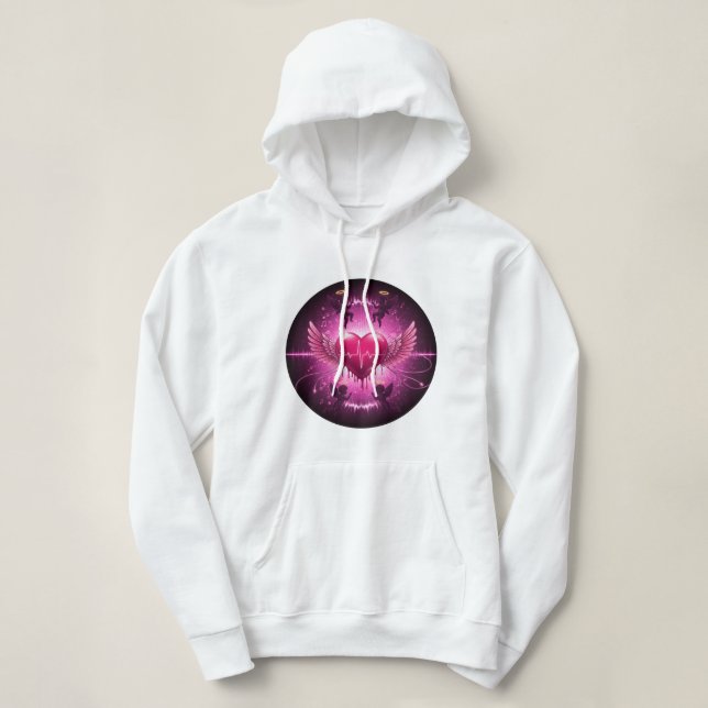 Angel Heartslag Vingar Hoodie ❤️ ‍ 🩹 🎶 T Shirt (Design framsida)