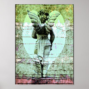 Angel Heliga Kor och Heart Poster