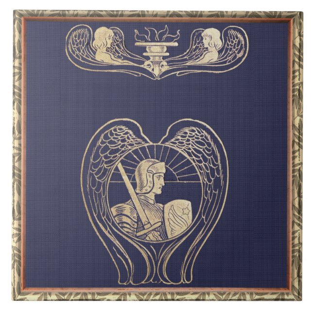 Angel Heraldry med sword Kakelplatta (Framsidan)