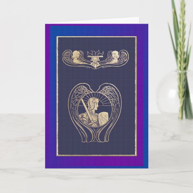 Angel Heraldry med sword Tack Kort (Framsida)