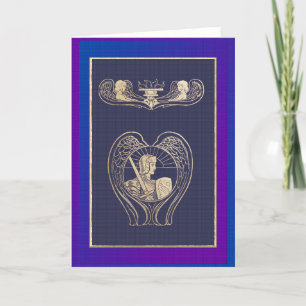 Angel Heraldry med sword Tack Kort