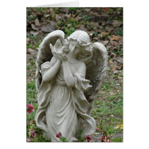 Angel Holding a Dove Statue Hälsningskort