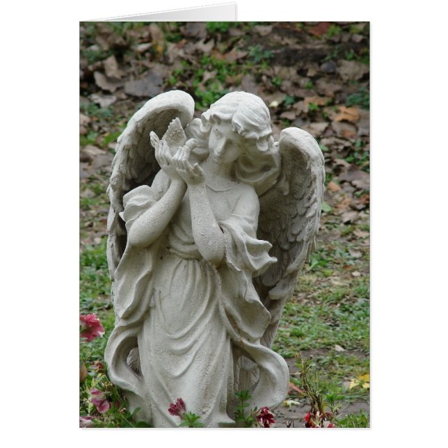 Angel Holding a Dove Statue Hälsningskort (Framsidan)