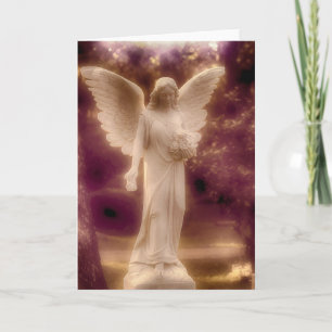 Angel Holding Flowers Kort