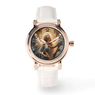 Angel Holding Harp Womans bevakning Armbandsur