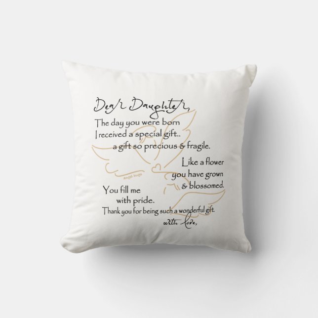 Angel Hugs-kudde för dotter Kudde (Framsida)