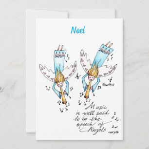 Angel i Blå uppspelningsmusik för våra själar-Helg Julkort