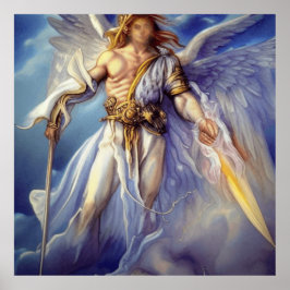 Angel i blått bär ett ord poster