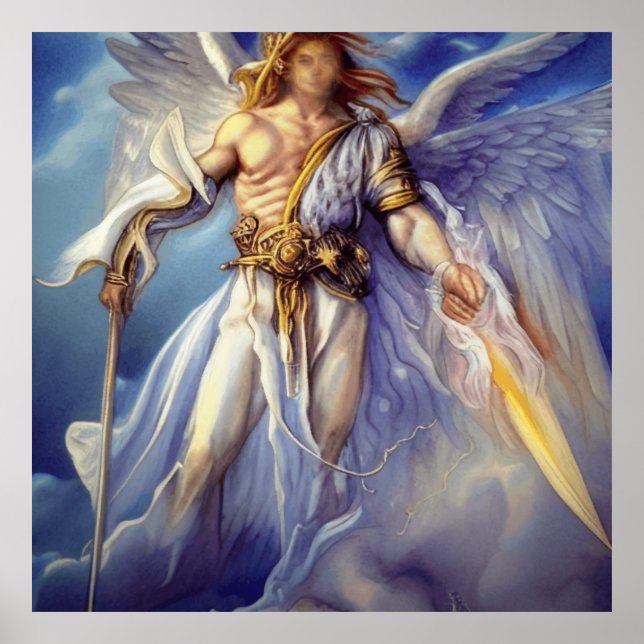 Angel i blått bär ett ord poster (Framsidan)