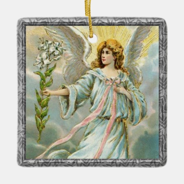 Angel i Blue Ceramic Ornament (Framsida)