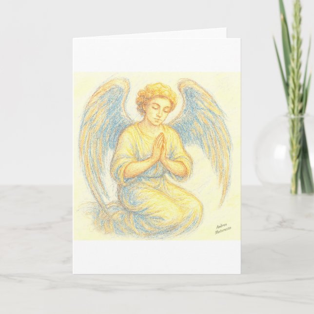 Angel i bön - Flat Helgdag Card Helgkort (Framsida)