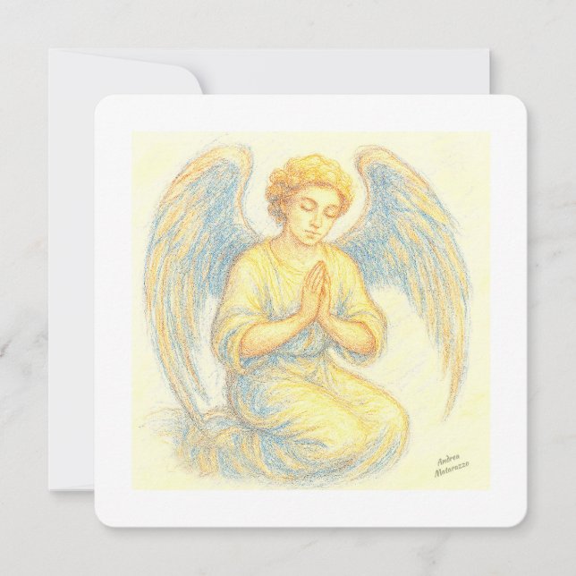 Angel i bön - Flat Helgdag Card Julkort (Framsida)
