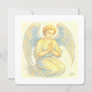 Angel i bön - Flat Helgdag Card Julkort
