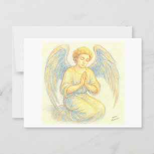 Angel i bön vykort