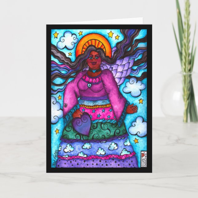 Angel i Calico-styrkort Kort (Framsida)