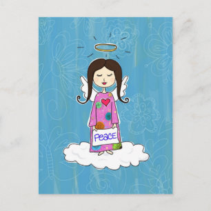 Angel i Doodle Heaven Postcard Vykort