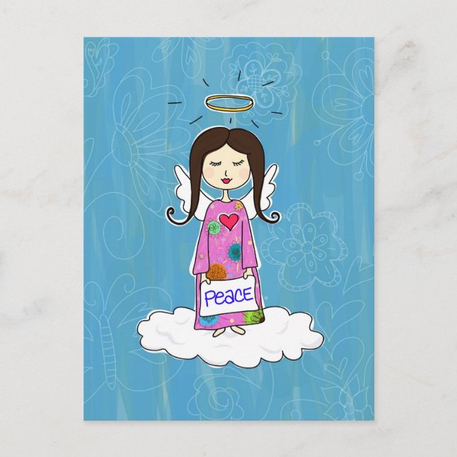 Angel i Doodle Heaven Postcard Vykort (Framsida)