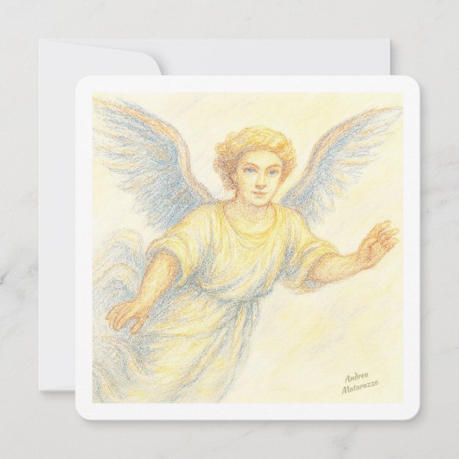 Ängel i flykt med ett leende inbjudningar (Framsida)