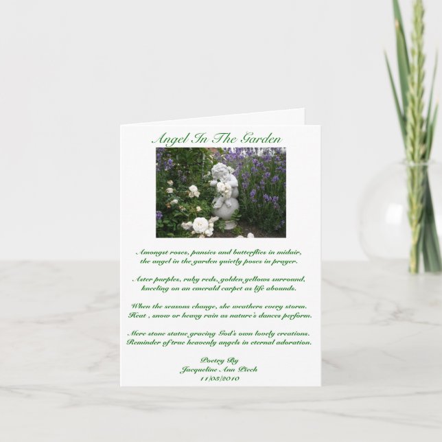 Angel i Garden Greeting Card Kort (Framsida)