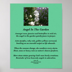 Angel i Garden Poetry Poster