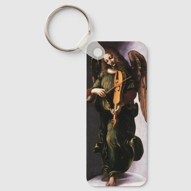 Angel i Grönt med Vielle av Leonardo da Vinci Nyckelring (Framsida)