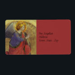 Angel i Guld Fraktsedel<br><div class="desc">Vintage 1500-talets bra konst av Fra Angelico. Bilden skildrar ängeln på hans knän med handflatan fronten. ’Angel of Annunciation’ ’Verkundigungsengel’</div>