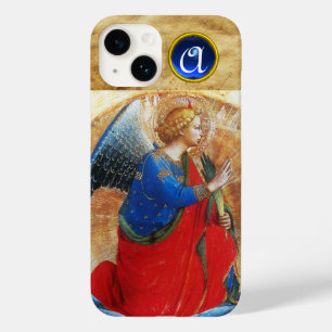 ANGEL I GULD RED OCH BLUE GEMSTONE MONOGRAM