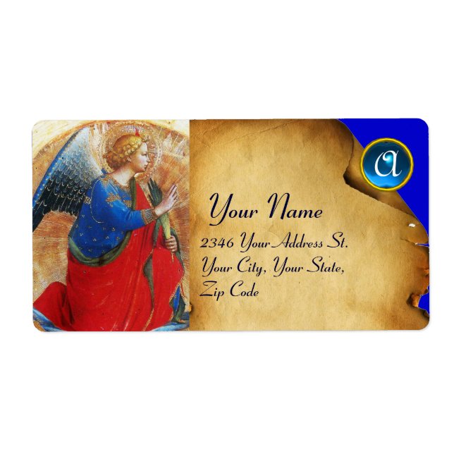 ANGEL I GULD RED OCH BLUE MONOGRAM FRAKTSEDEL (Framsidan)