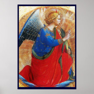 ANGEL I GULD RED OCH BLUE POSTER