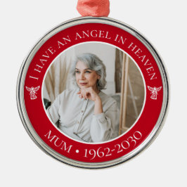 Angel i Heaven Morsa Memorial Photo Julgransprydnad Metall