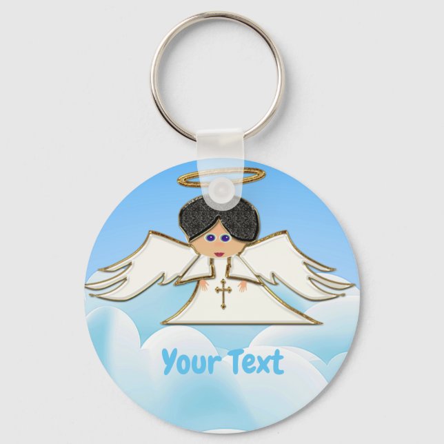 Angel i Himlar Round Keychain Nyckelring (Framsida)