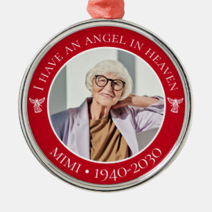Ängel i himlen Mimi minnesbild Julgransprydnad Metall