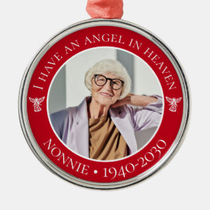 Ängel i himlen Nonnie minnesmärke foto Julgransprydnad Metall