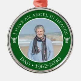Ängel i himlen Pappa Minnesfoto Julgransprydnad Metall