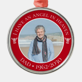 Ängel i himlen Pappa Minnesfoto Julgransprydnad Metall