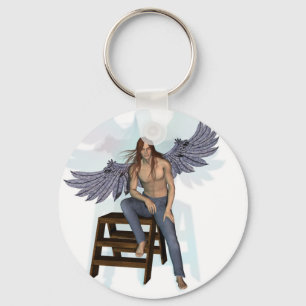 Ängel i jeans nyckelring