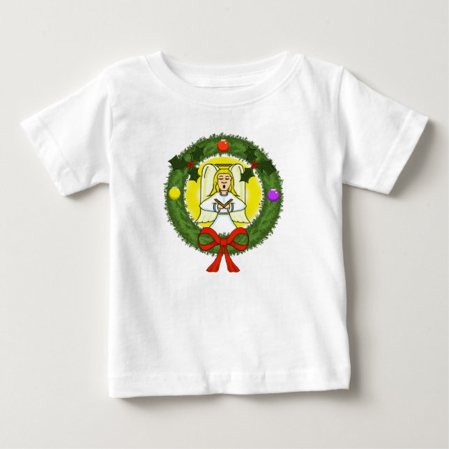 Ängel i krans Toddlers rucherad klänning Tee Shirt (Framsida)