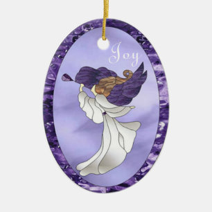 Angel i Lila Glaslagrad keramisk Ornament