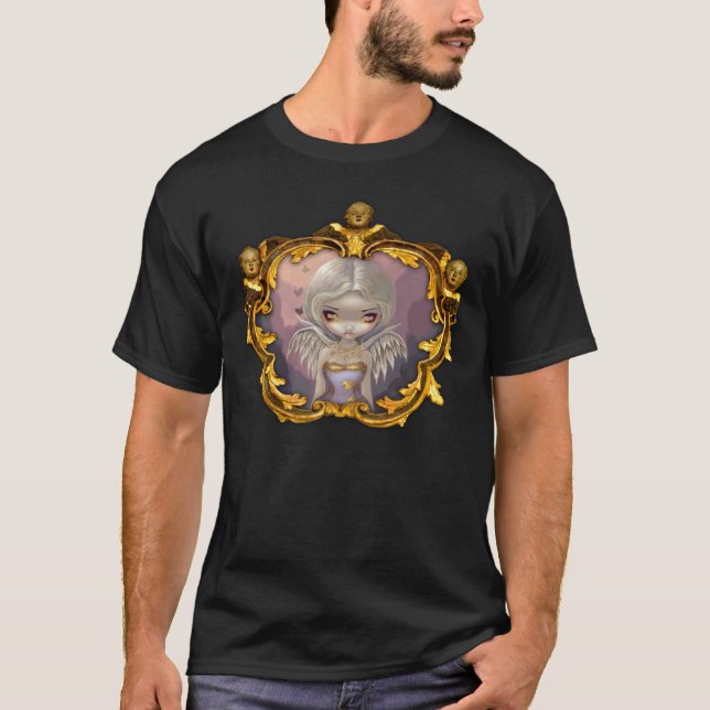 Ängel i lila gotisk rokokofeskjorta t-shirt (Framsida)