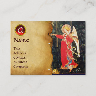 ANGEL I RED OCH BLACK MONOGRAM GULD METALLIK VISITKORT