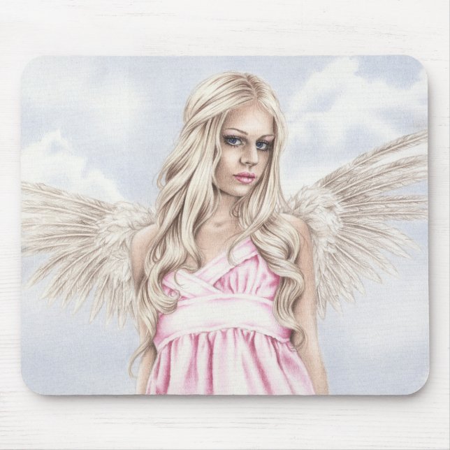 Ängel i rosa Mousepad Musmatta (Framsidan)
