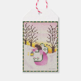 Angel i skogen-presentens märkre presentetikett