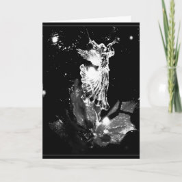 Angel i svartvitt julkort helgkort